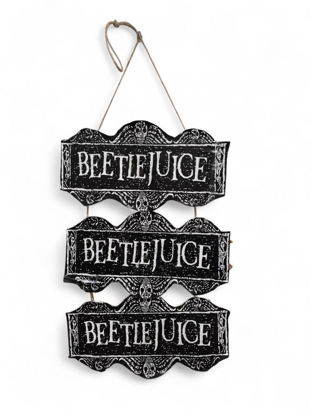 Handmade DIY Beetlejuice Beetlejuice Beetlejuice Hanging Sign Wall Decor